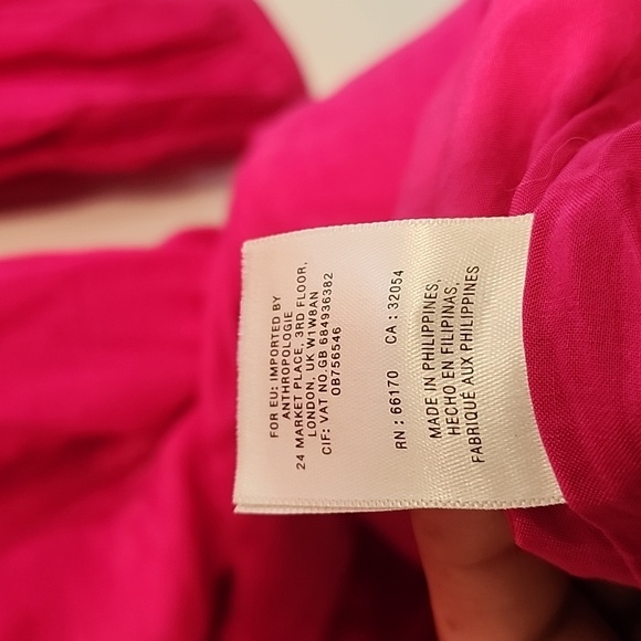 P.5 Anthropologie Gina Keyhole Moulinette Soeurs Bright Pink Dress Size 14 - Picture 5 of 6